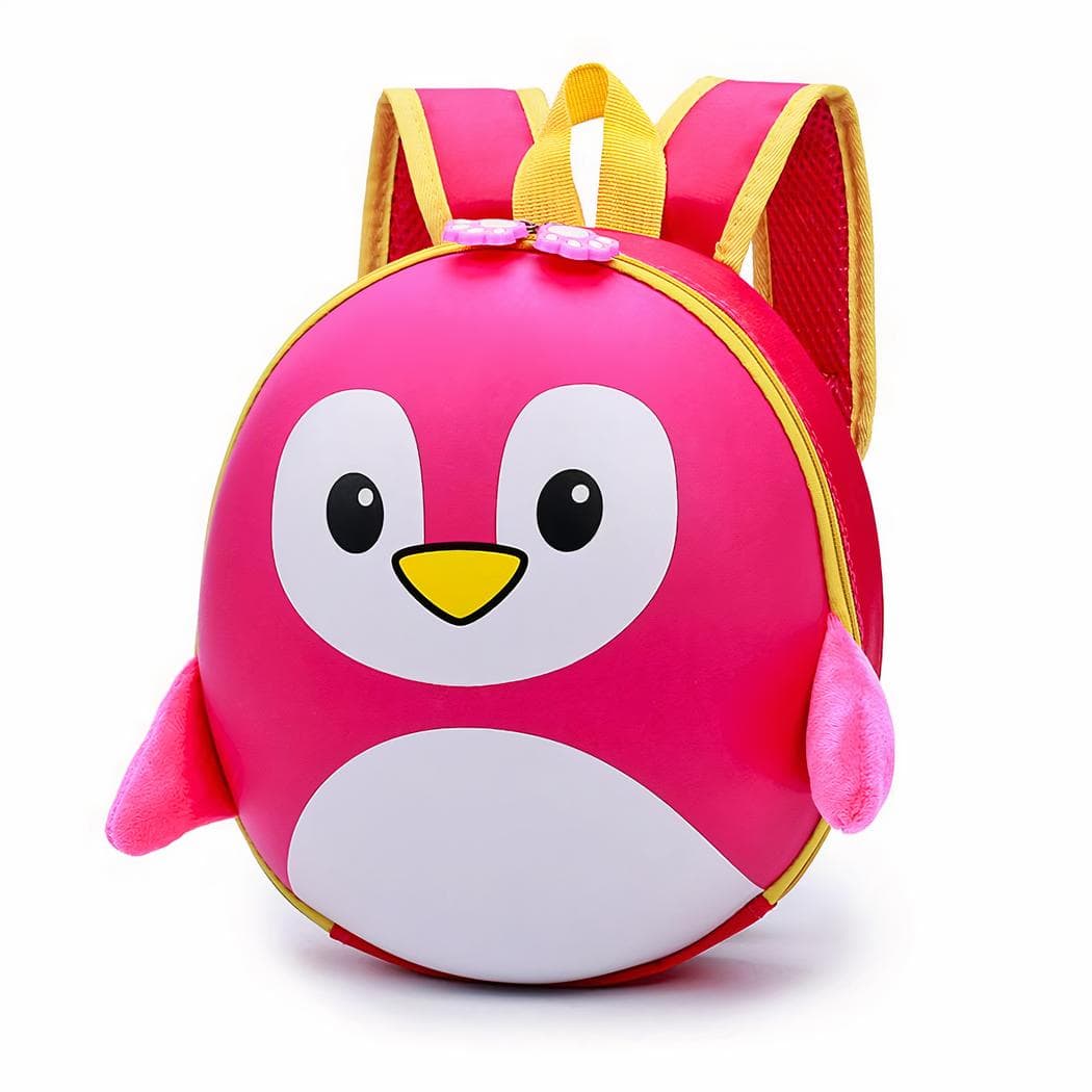 Sac à dos pingouin en coque rigide pour enfants - rose