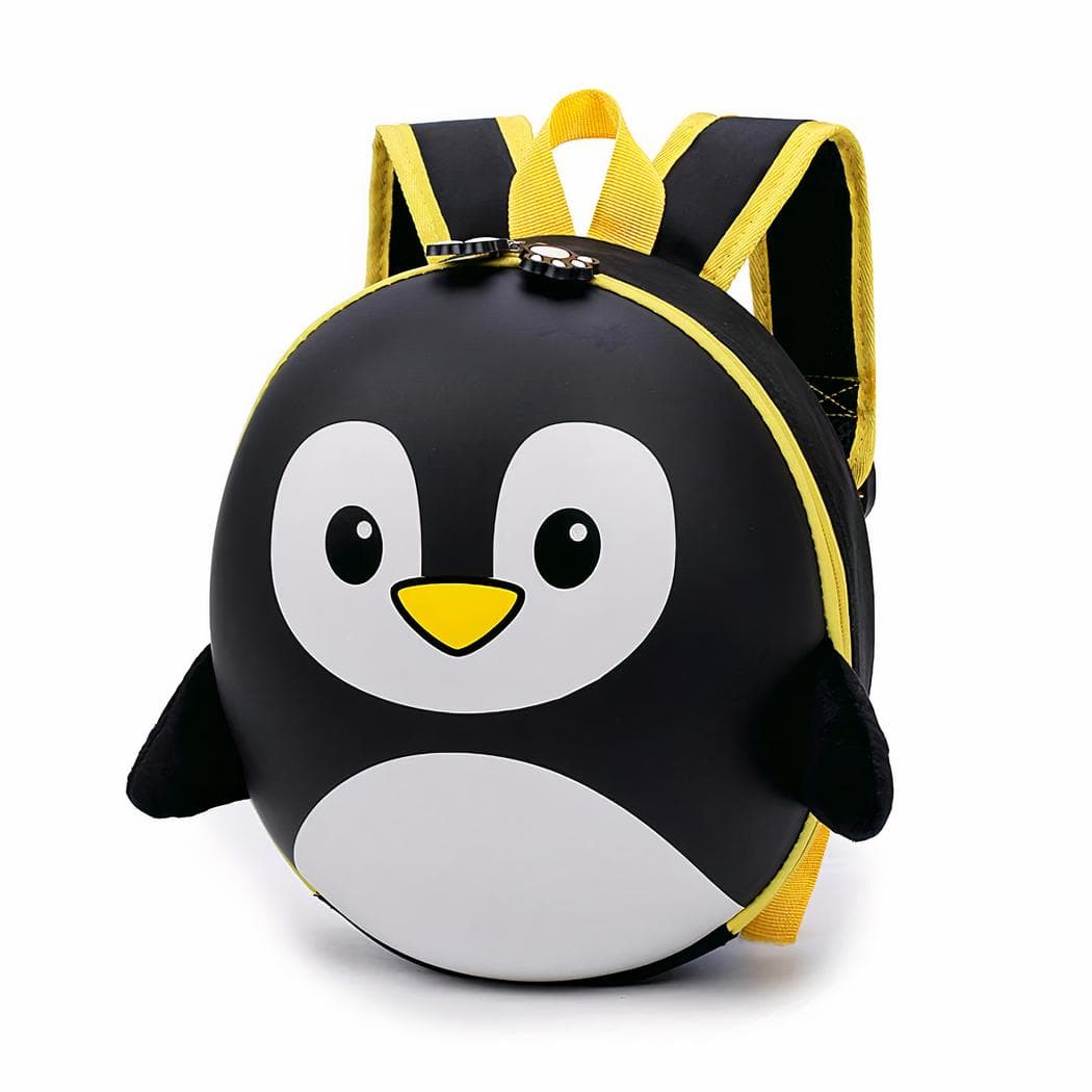 Sac à dos pingouin en coque rigide pour enfants - noir