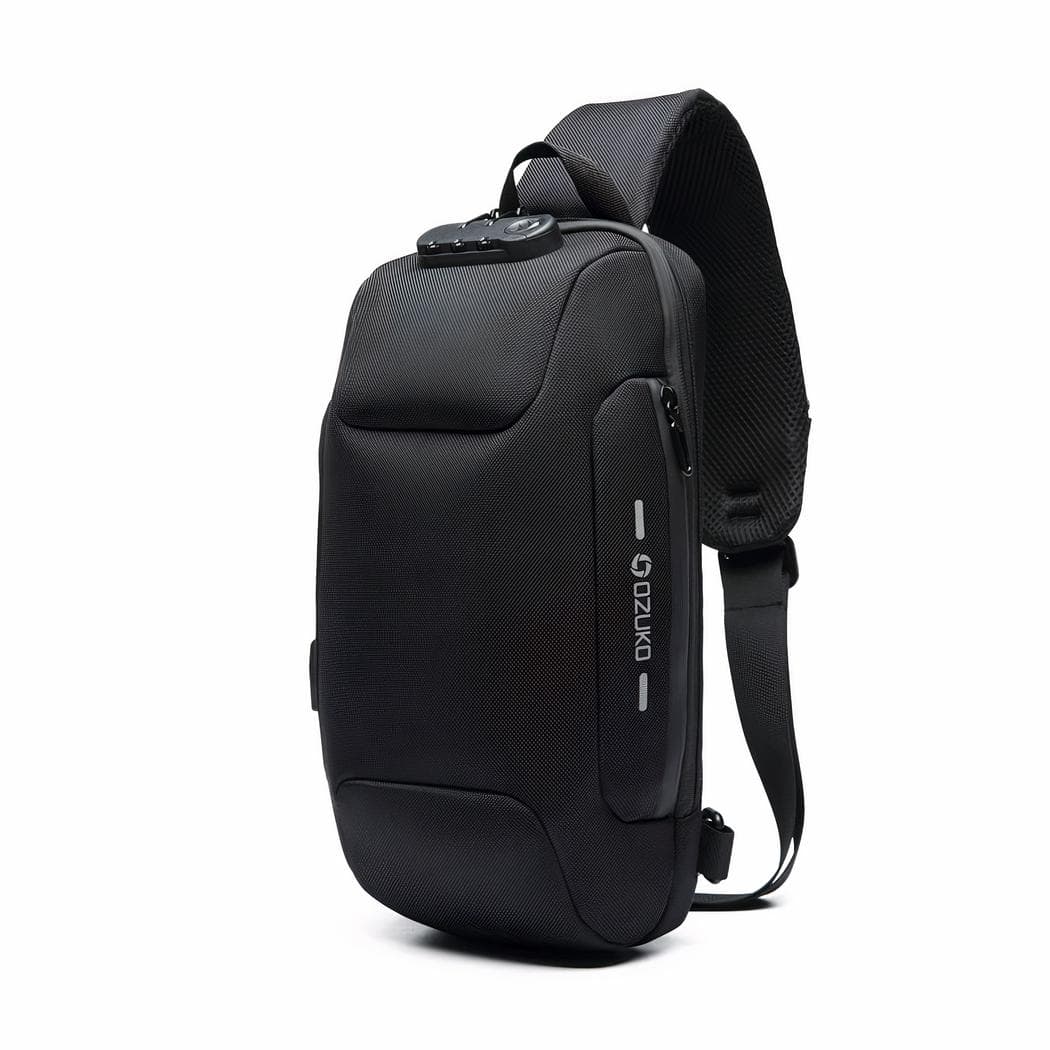 Sac à bandoulière avec antivol - noir,l