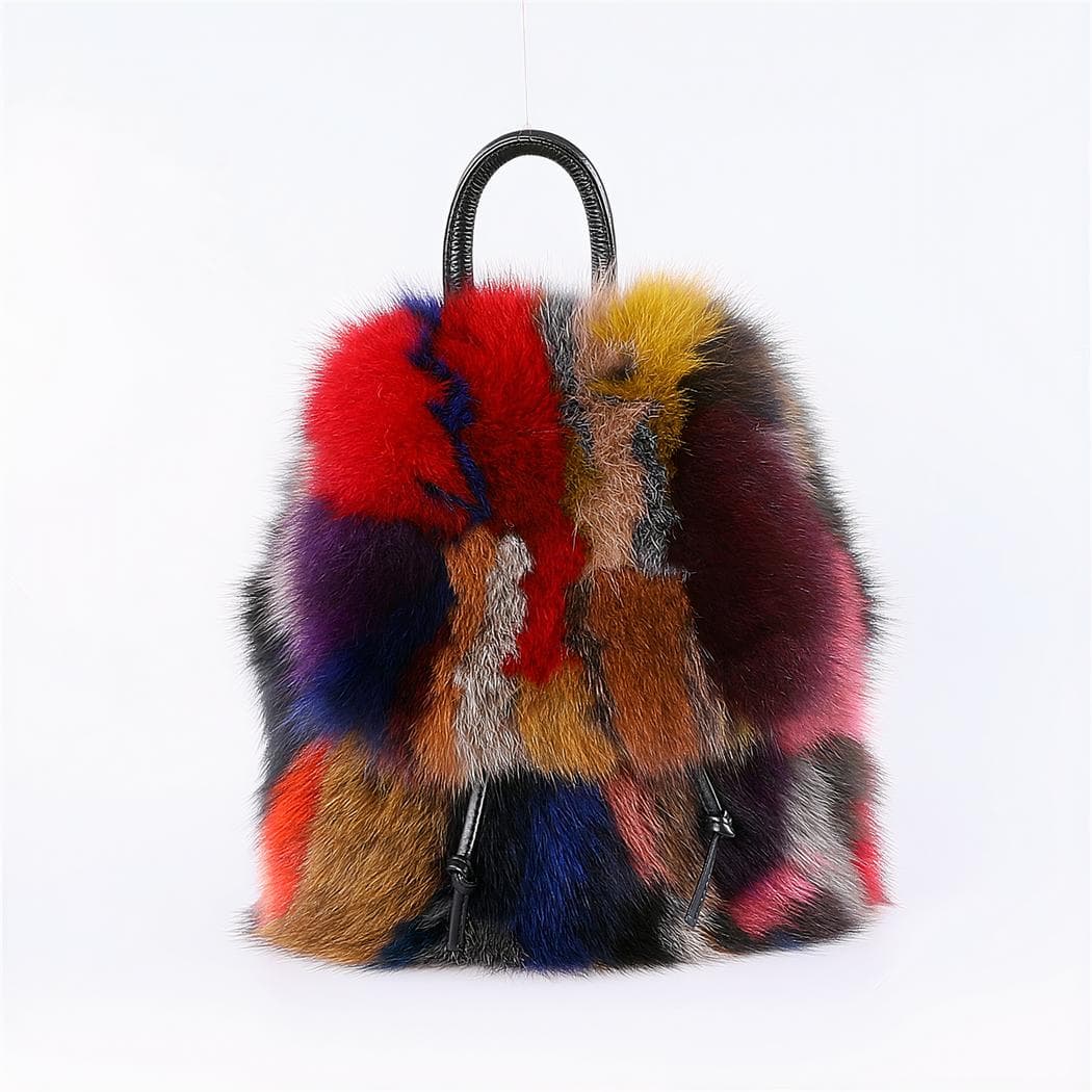 Sac à dos en fourrure - rouge