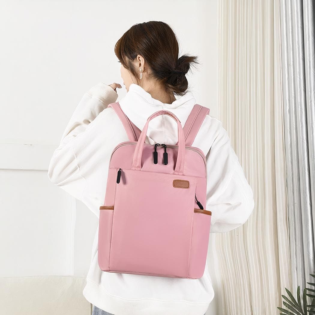 Sac à dos ordinateur étanche pour femme d'affaires - rose