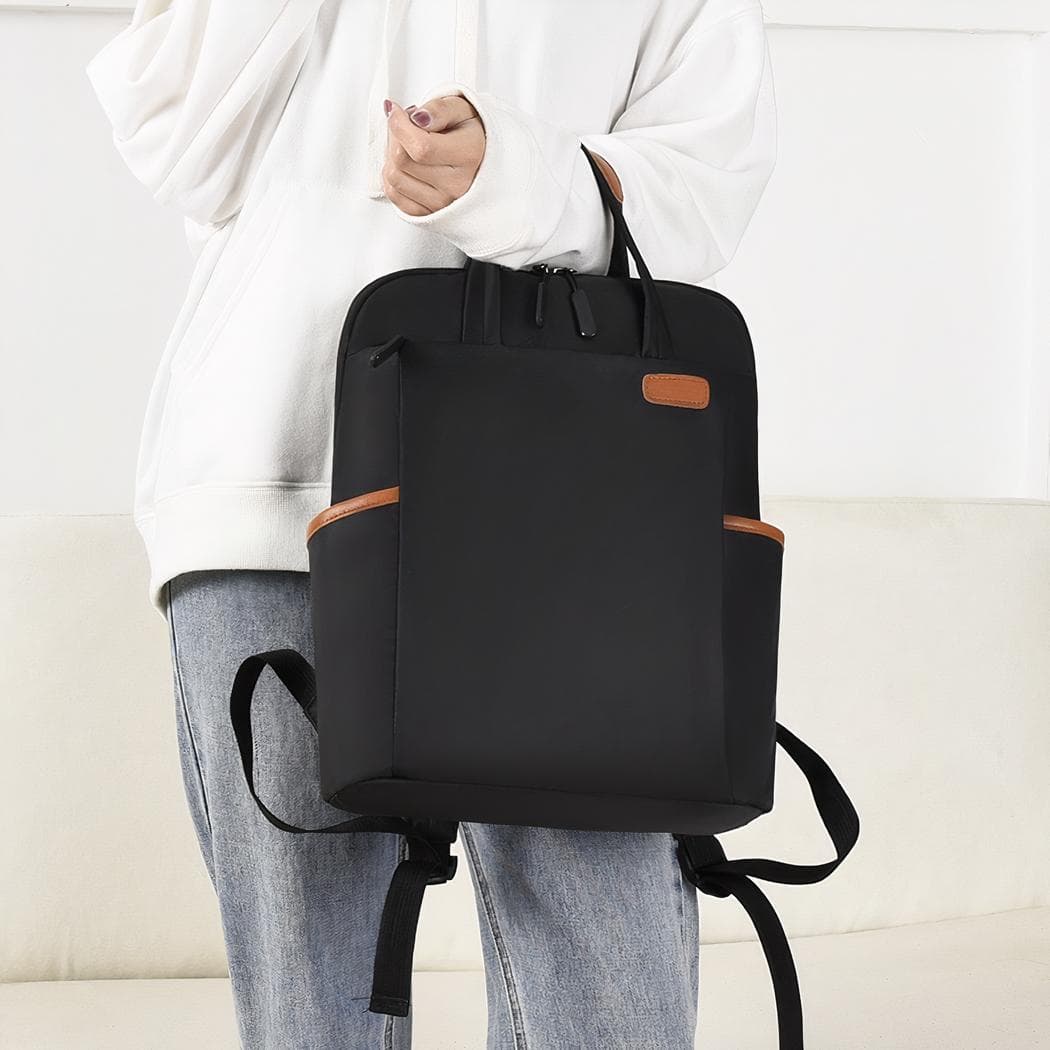 Sac à dos ordinateur étanche pour femme d'affaires - noir