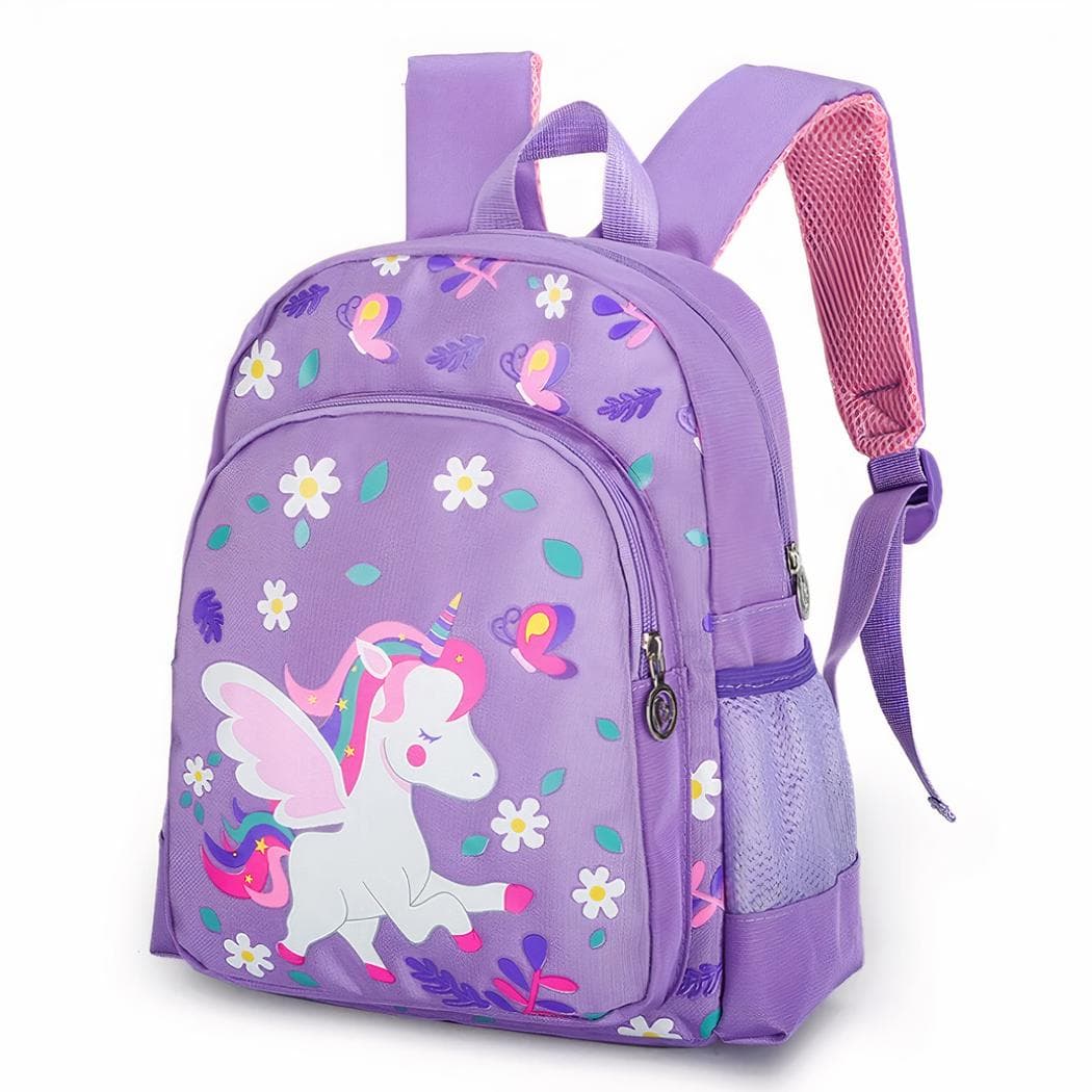 Sac à dos licorne avec fleurs - violet