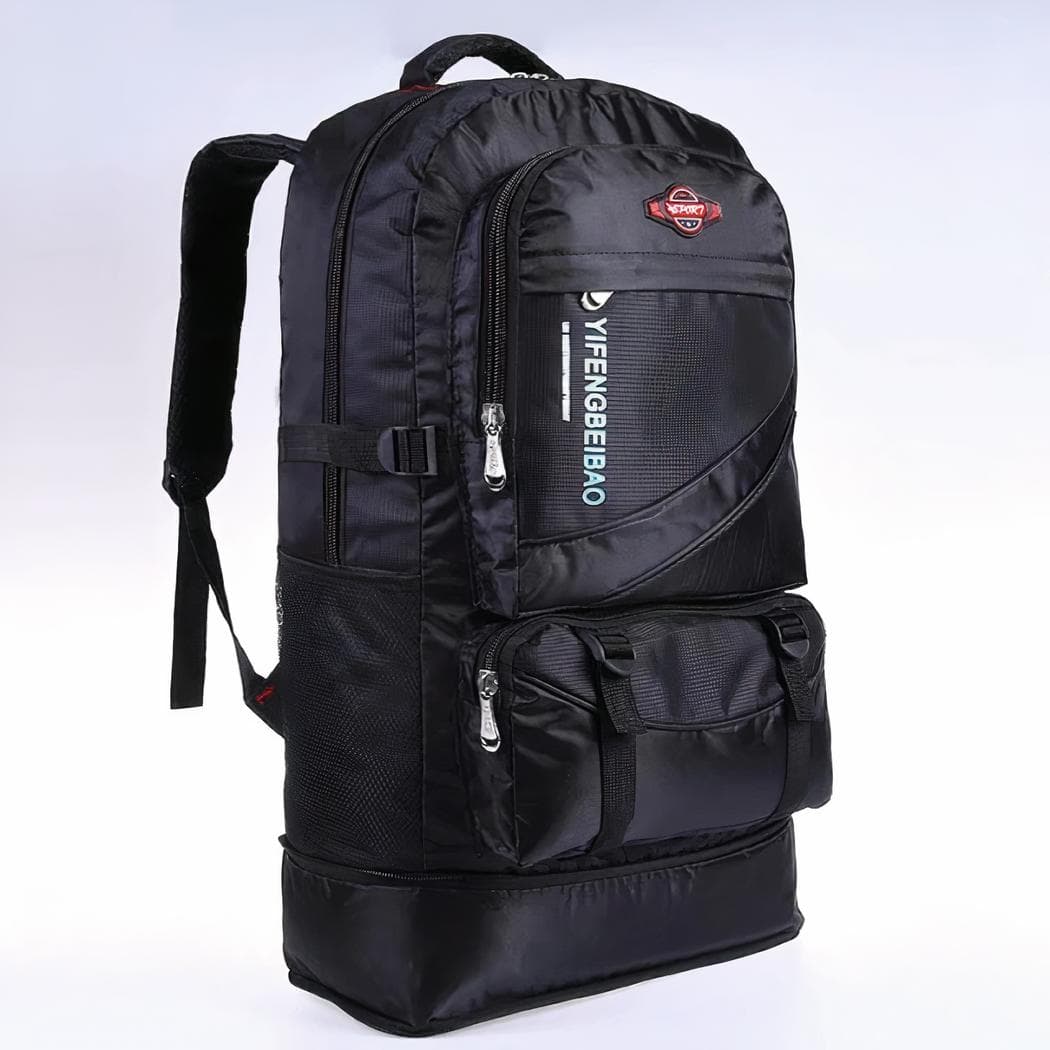 Sac à dos de ski 60L en nylon - noir