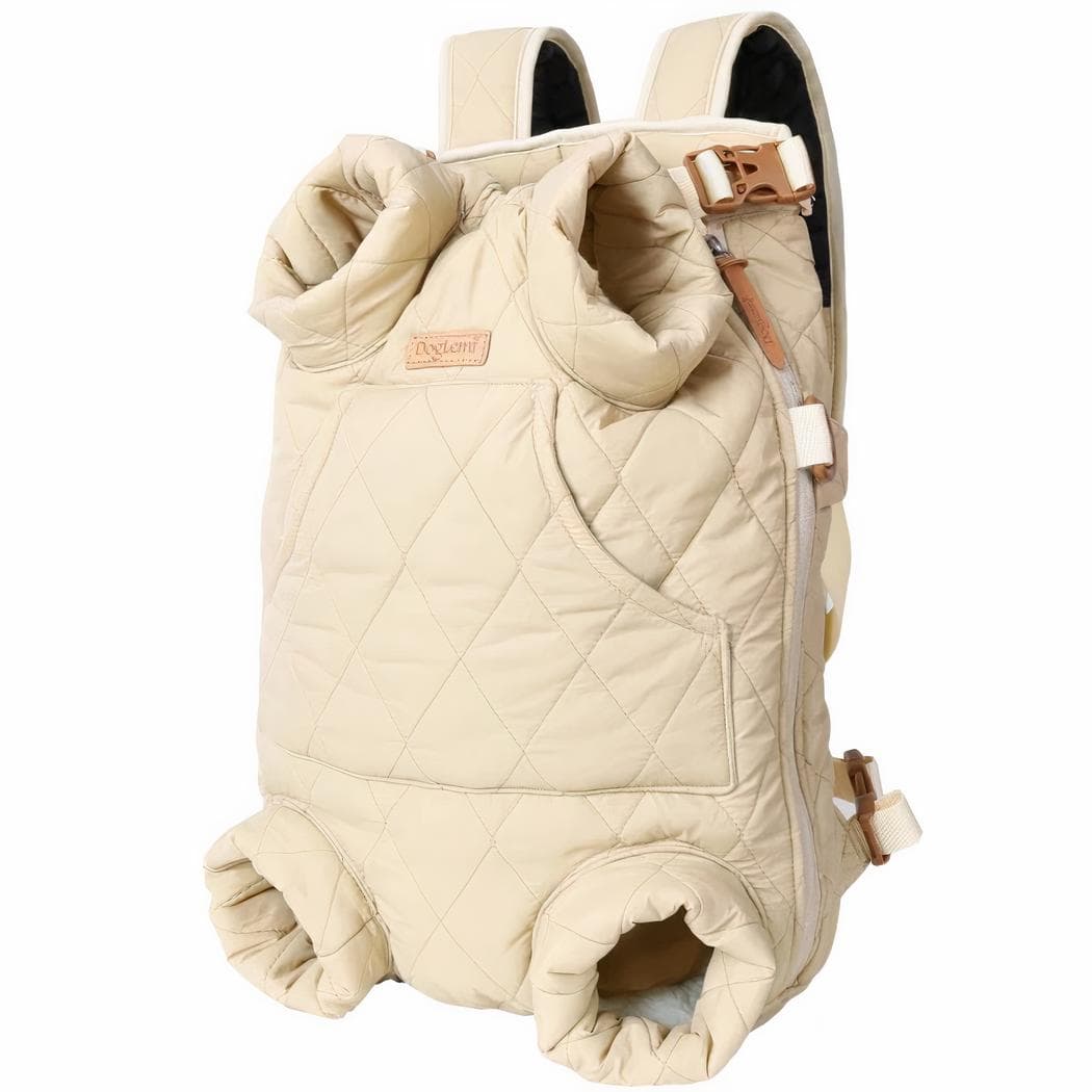 Sac à dos pour chien en matière polaire - beige