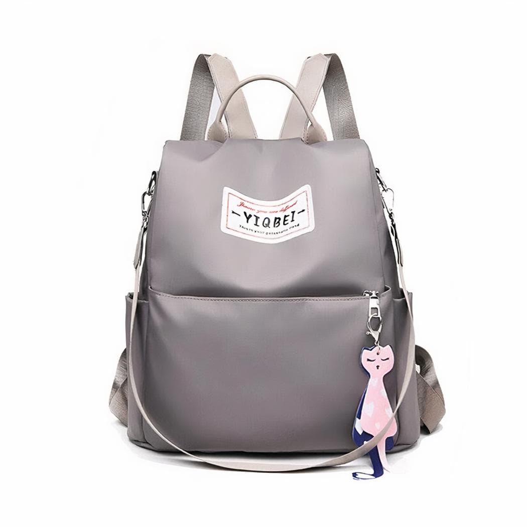 Sac à dos antivol de couleur uni pour femme - gris
