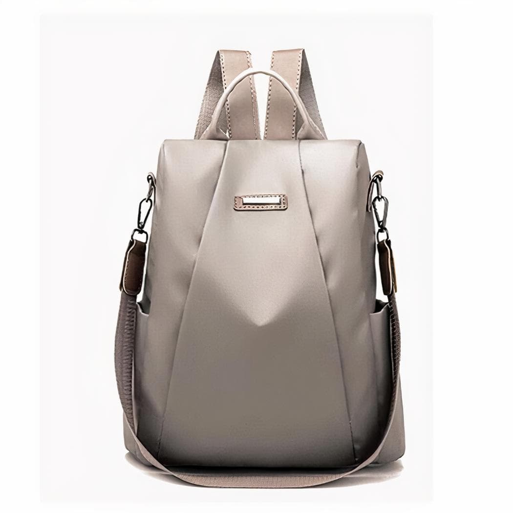 Sac à dos en tissu oxford antivol élégant pour femme - gris