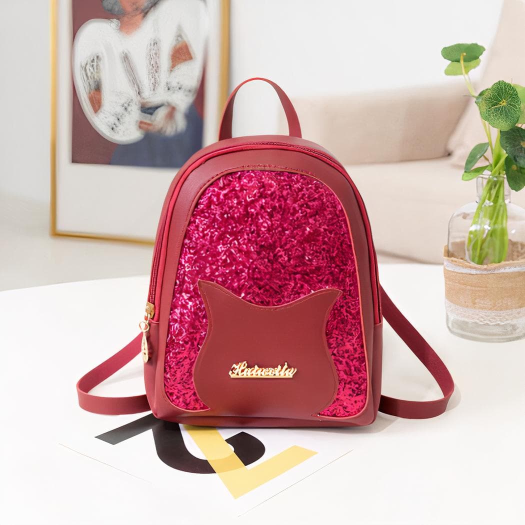 Mini sac à dos à paillette pour fille - rouge,20-litres