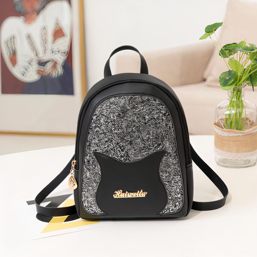Mini sac à dos à paillette pour fille - noir,20-litres