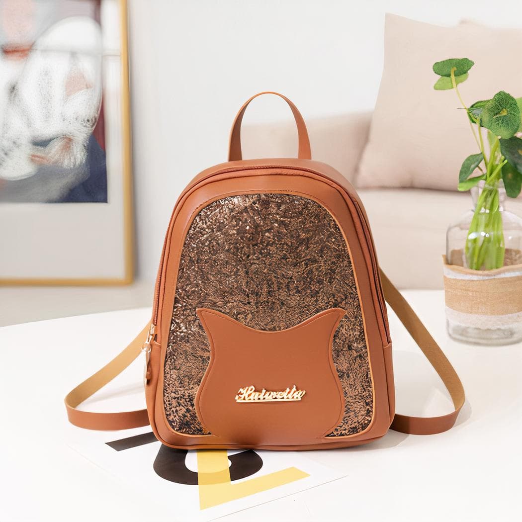 Mini sac à dos à paillette pour fille - marron,20-litres