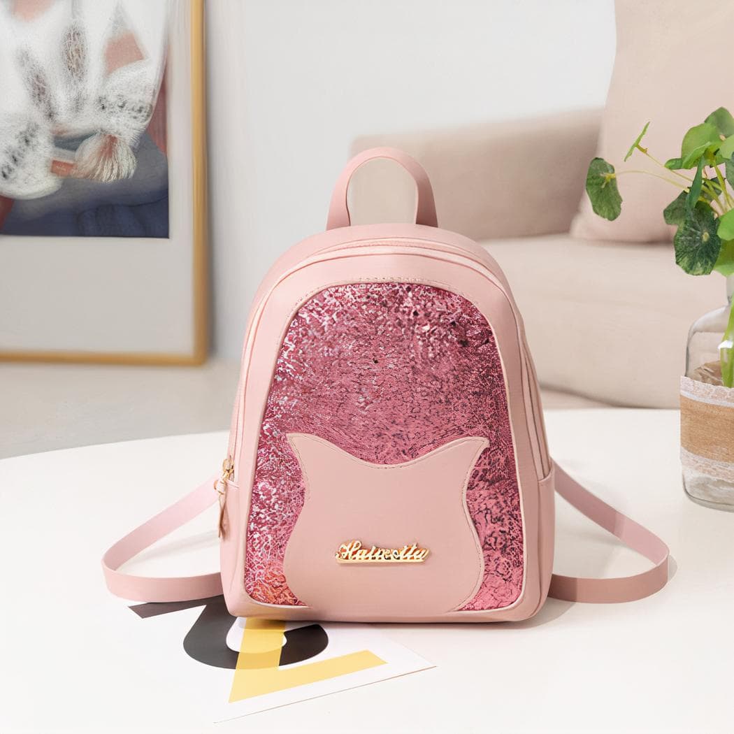 Mini sac à dos à paillette pour fille - rose,20-litres