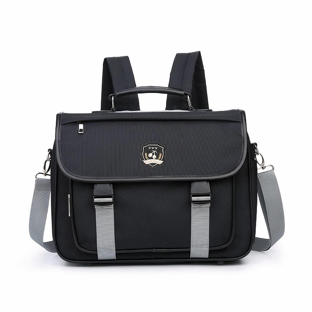 Sac à dos style cartable unisexe classique - noir,l