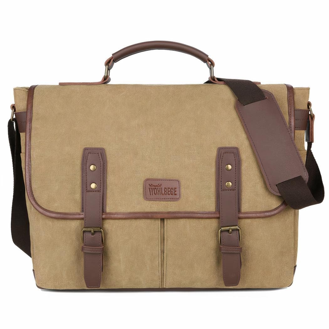 Sac à bandoulière style vintage 14 pouces pour ordinateur - marron