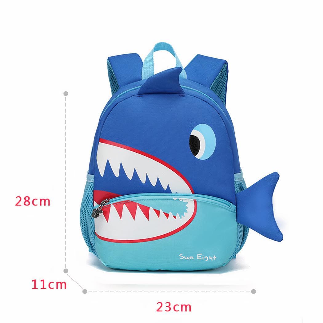 Sac à dos d'école avec motifs d'animaux 3D pour enfant - requin