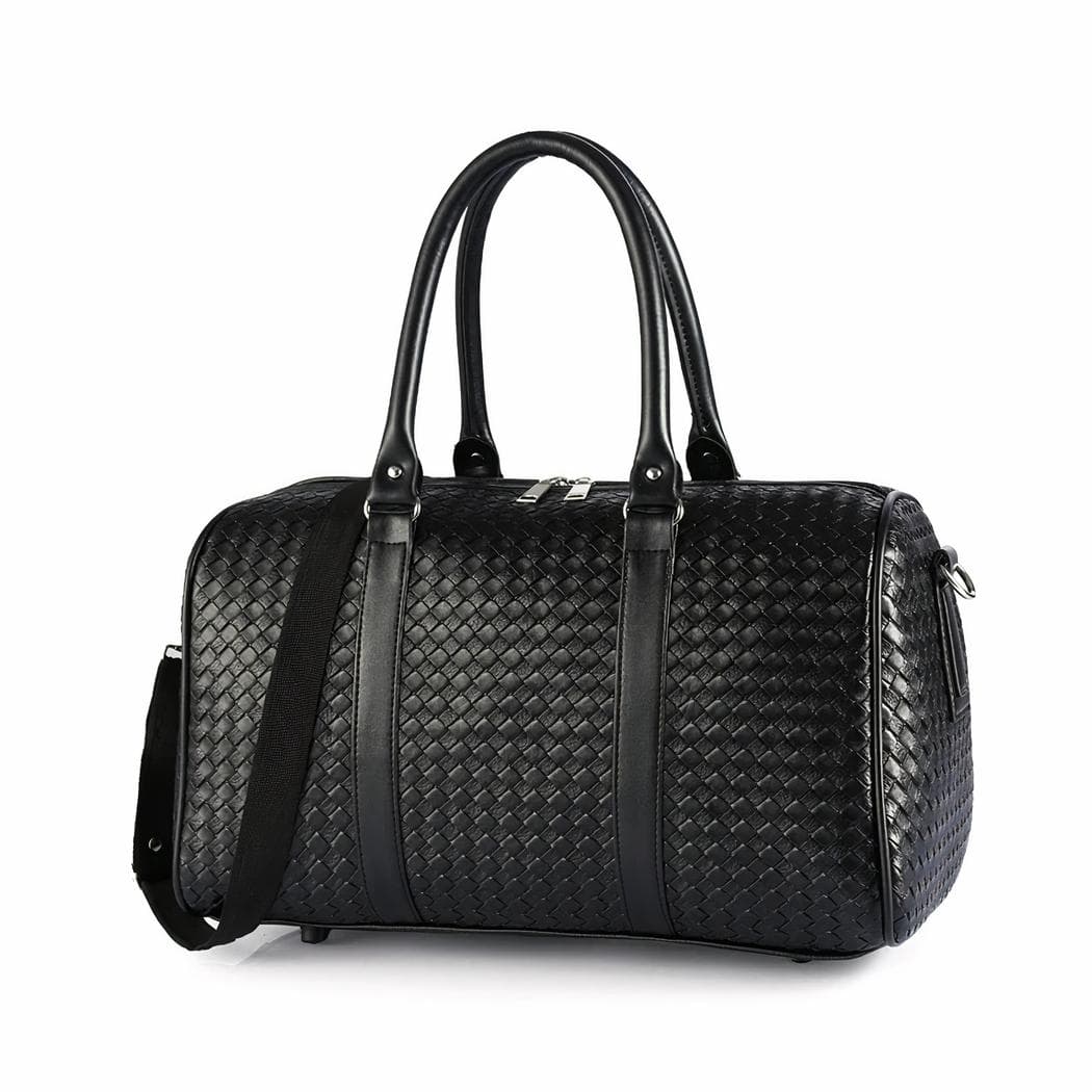 Grand sac de voyage imperméable en imitation cuir - noir,s