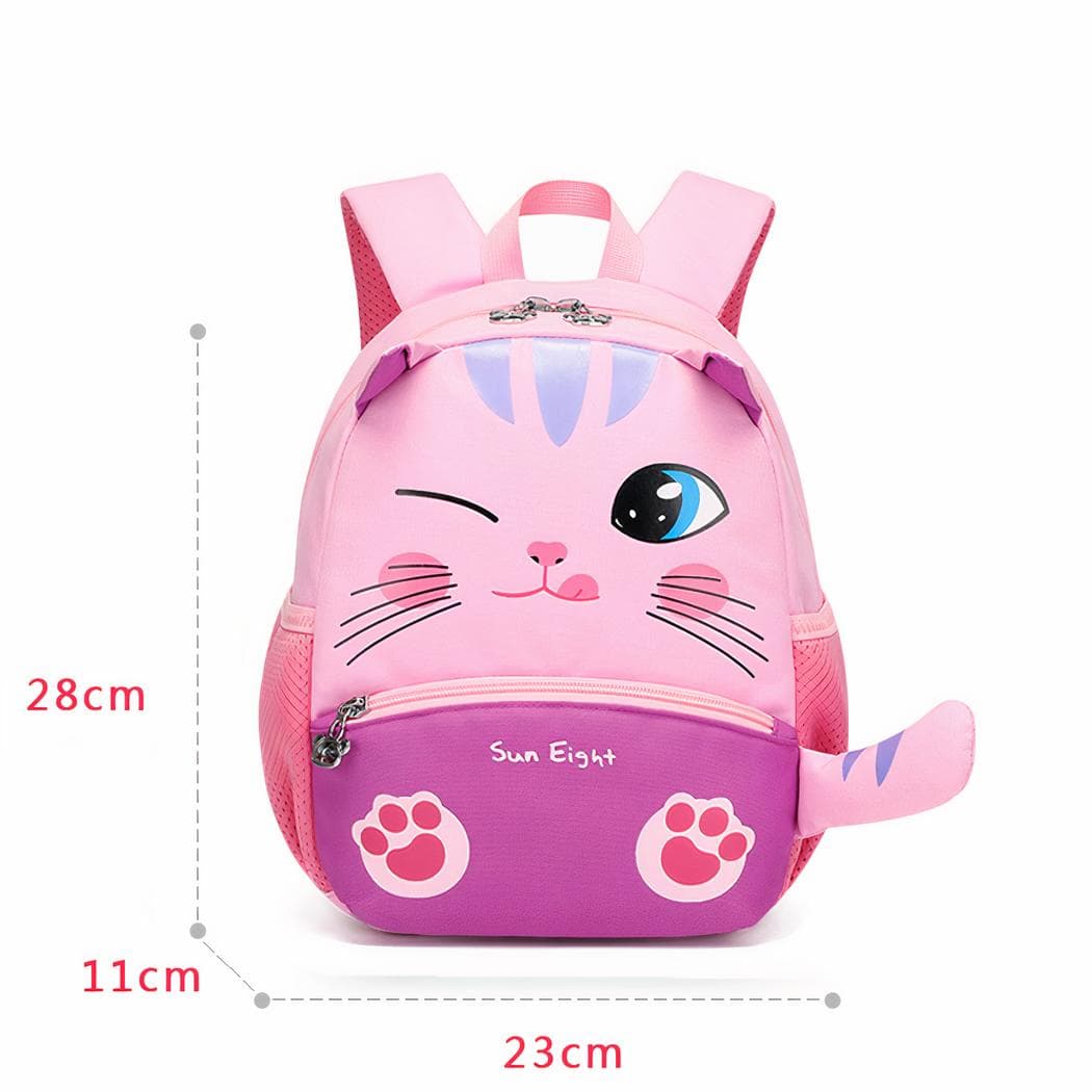Sac à dos d'école avec motifs d'animaux 3D pour enfant - chat