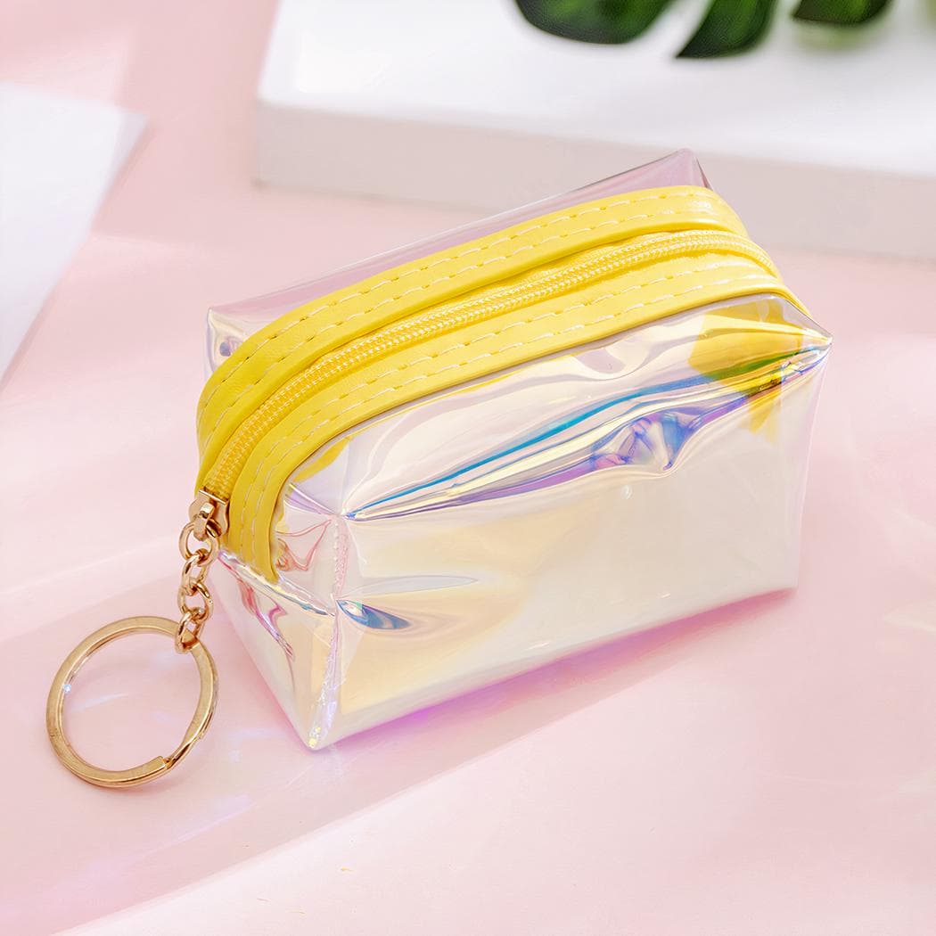 Porte monnaie couleur holographique - jaune