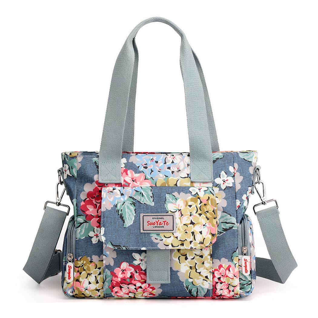 Sac à main à motif floral pour femme - gris
