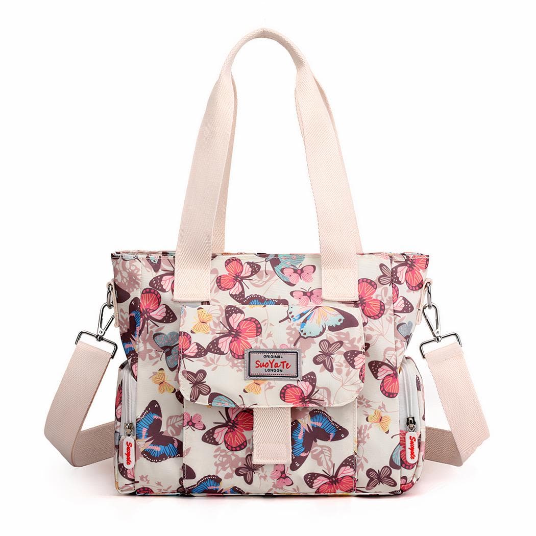 Sac à main à motif floral pour femme - rose