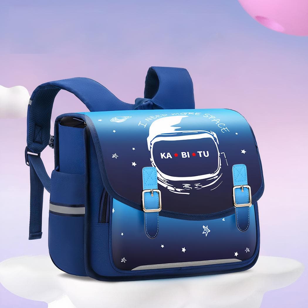 Sac à dos dans le style cartable en similicuir pour enfants - bleu