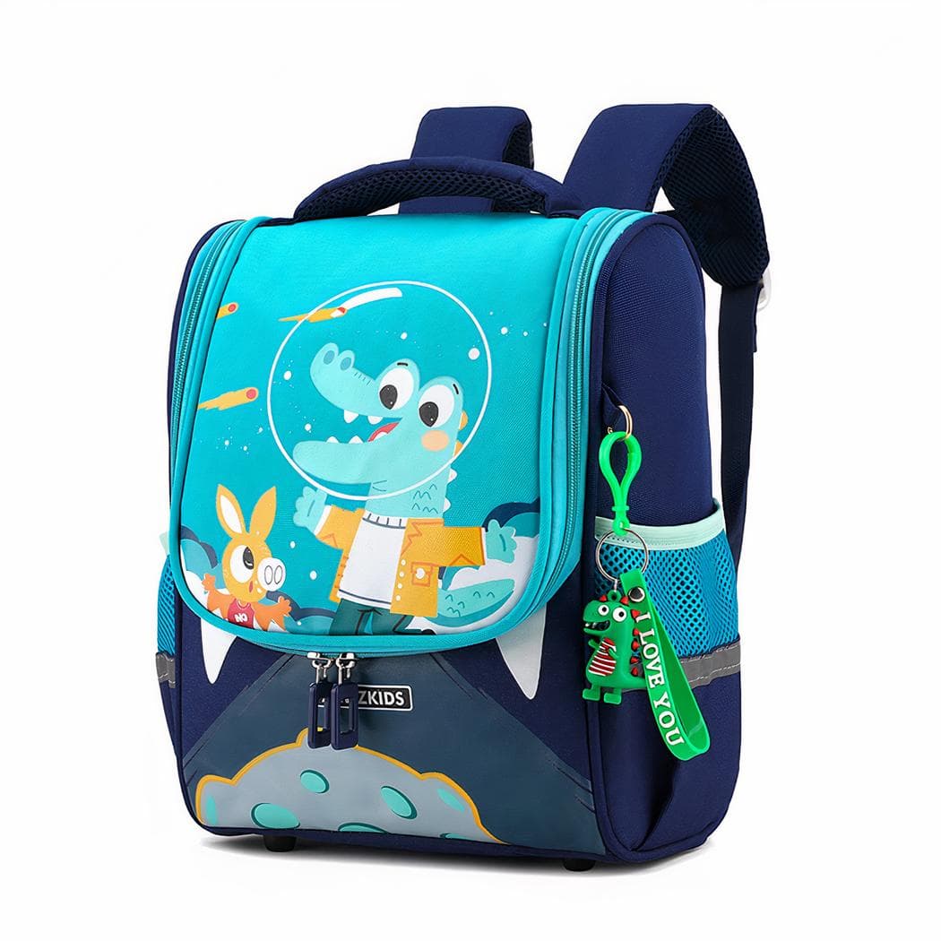 Sac à dos motif mignon large ouverture - bleu