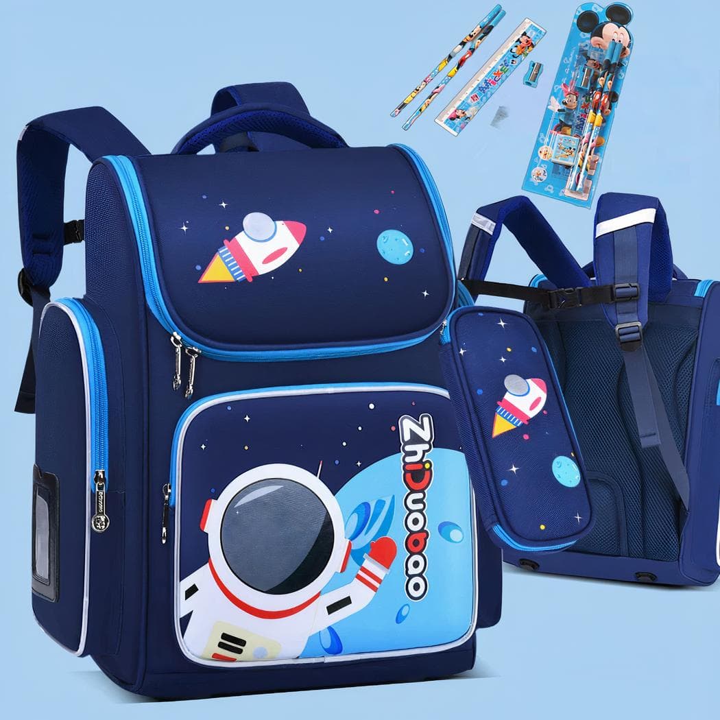 Sac à dos d'école imperméable motif d'astronaute - bleu-fonce,s