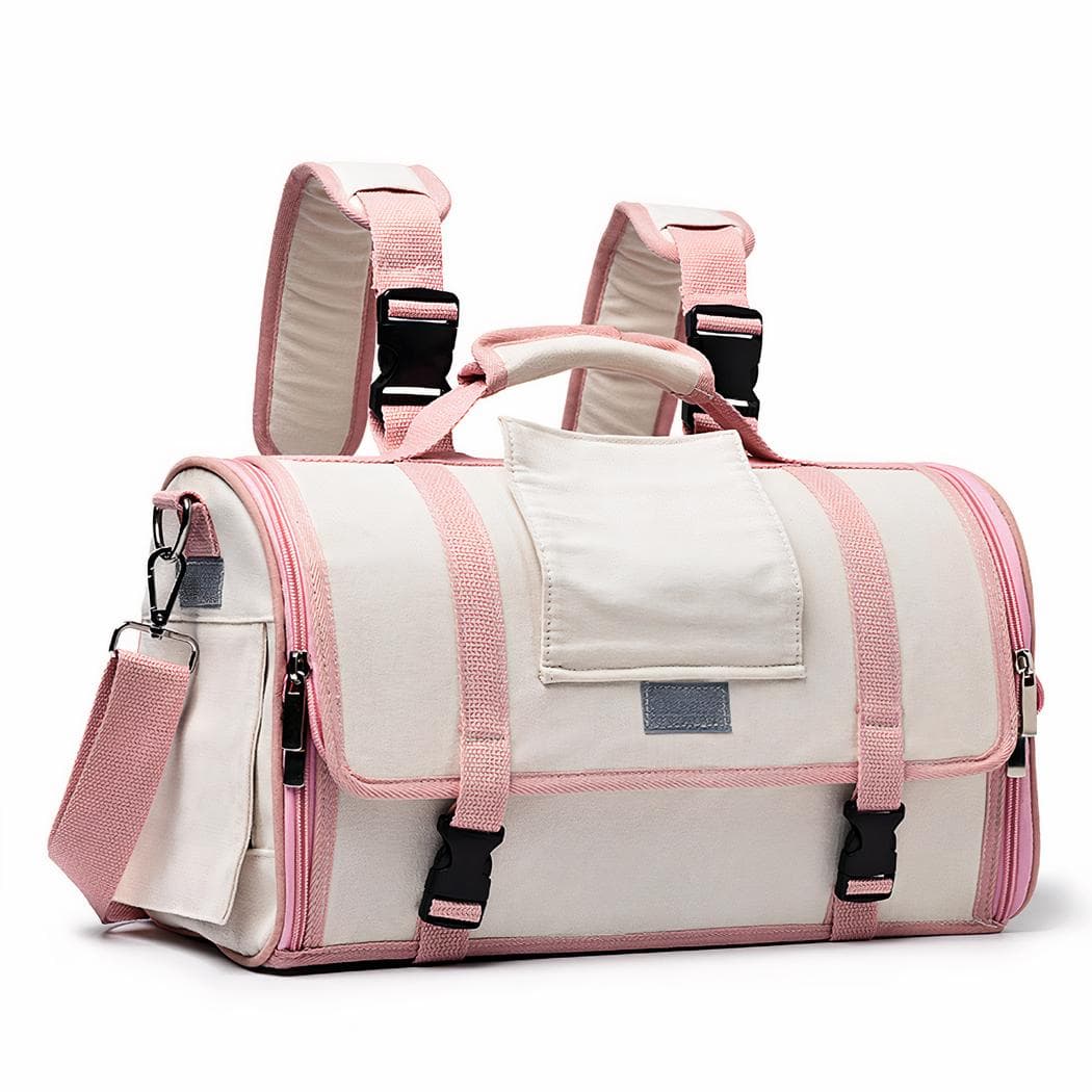 Sac de transport de qualité respirant pour chien et chat - blanc,l