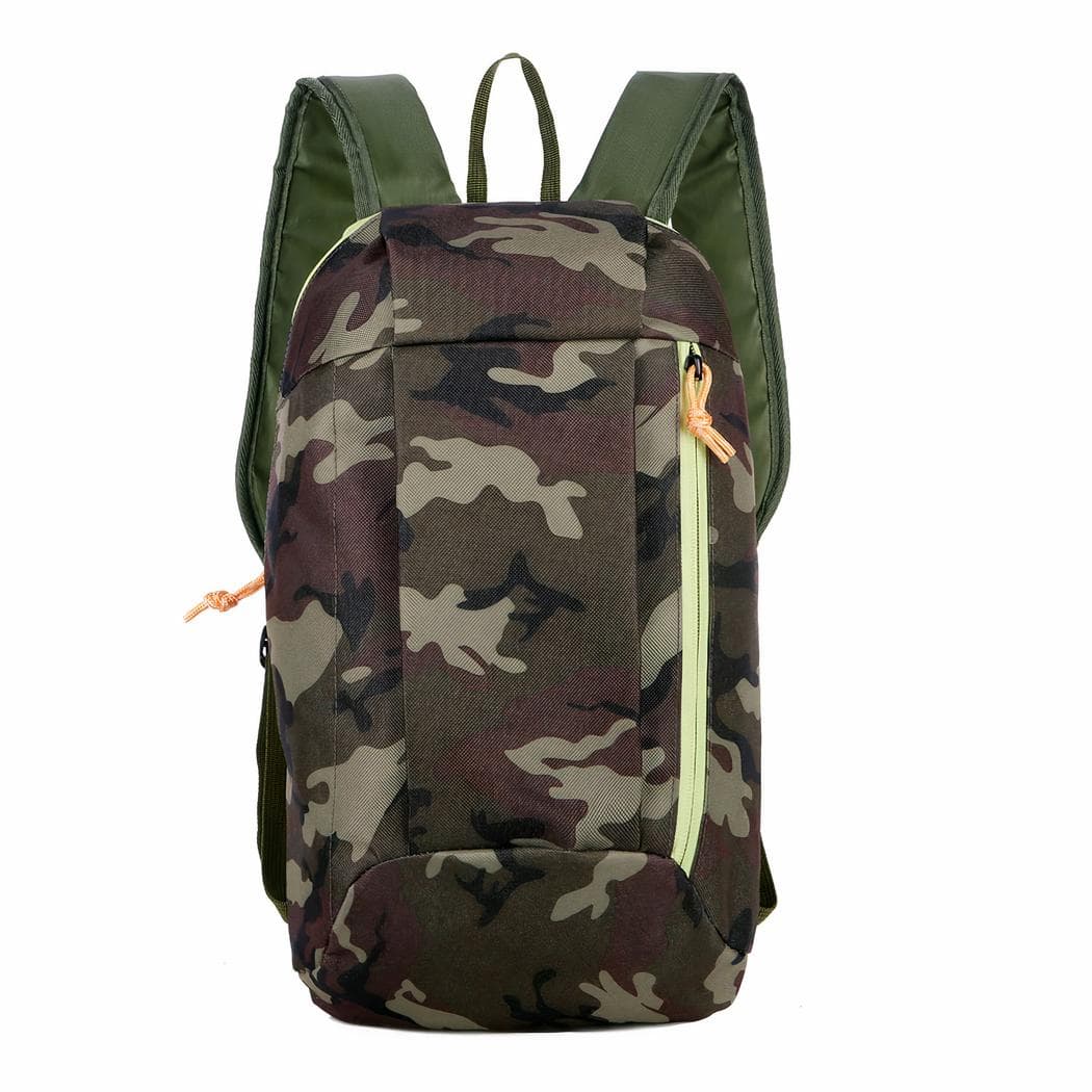 Sac à dos motif camouflage ultraléger pour randonnée - vert