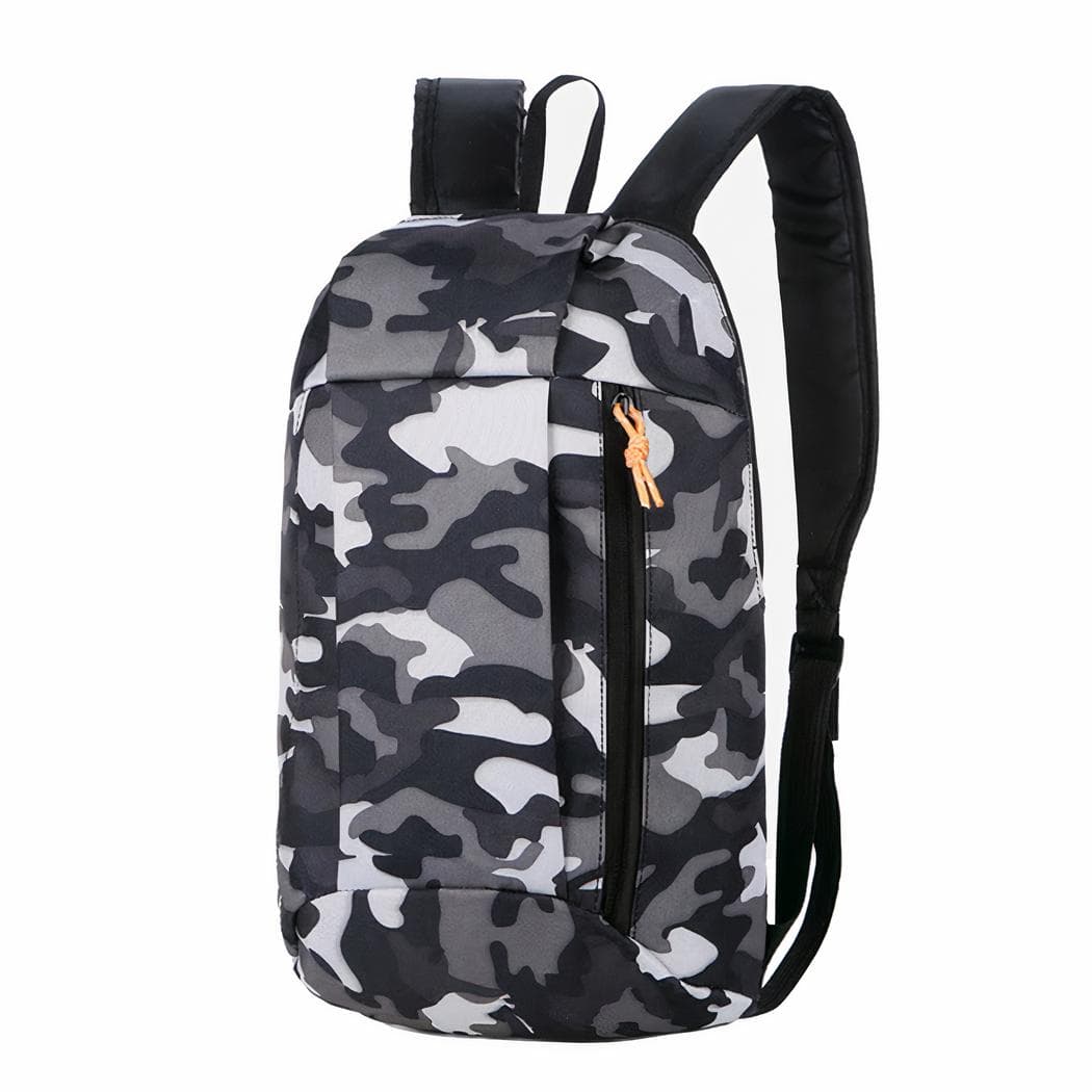 Sac à dos motif camouflage ultraléger pour randonnée - gris