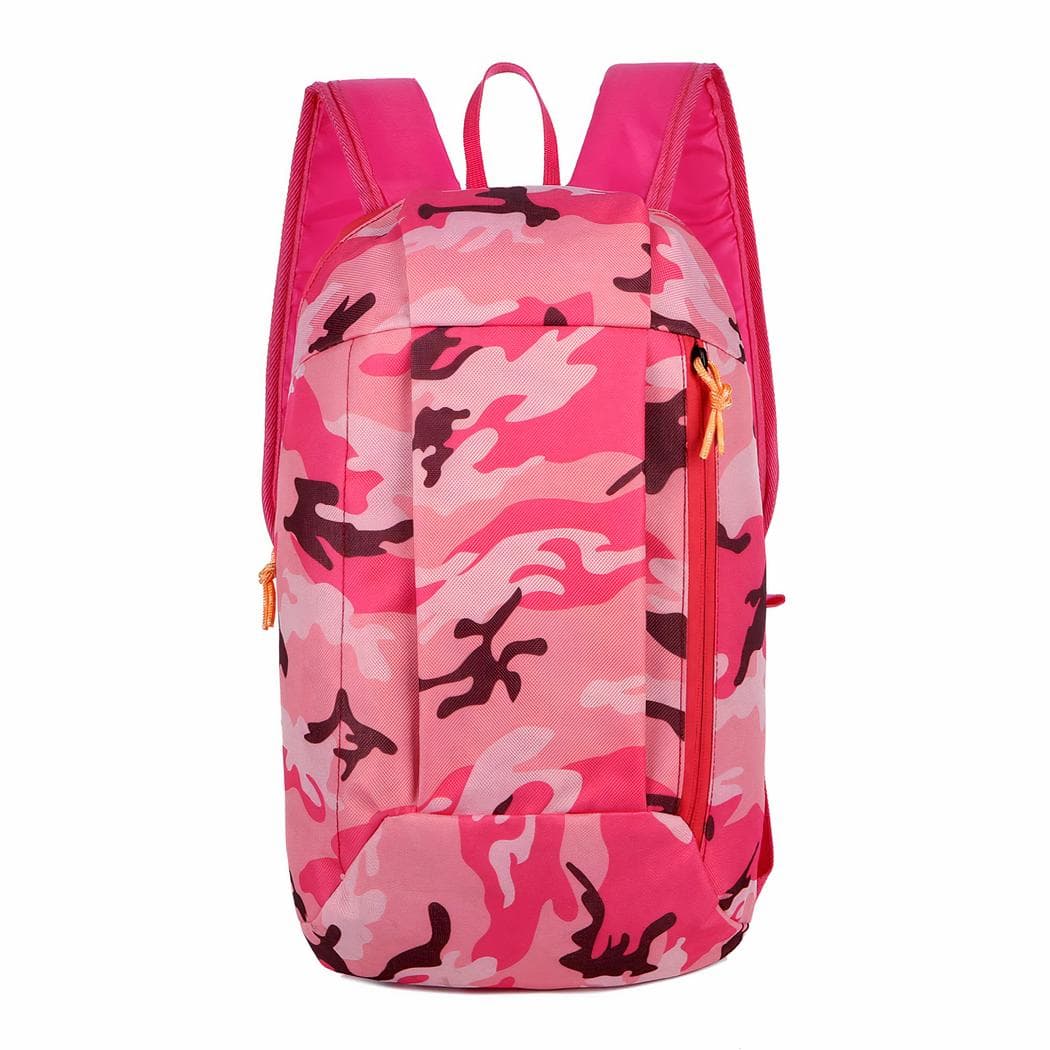 Sac à dos motif camouflage ultraléger pour randonnée - rose