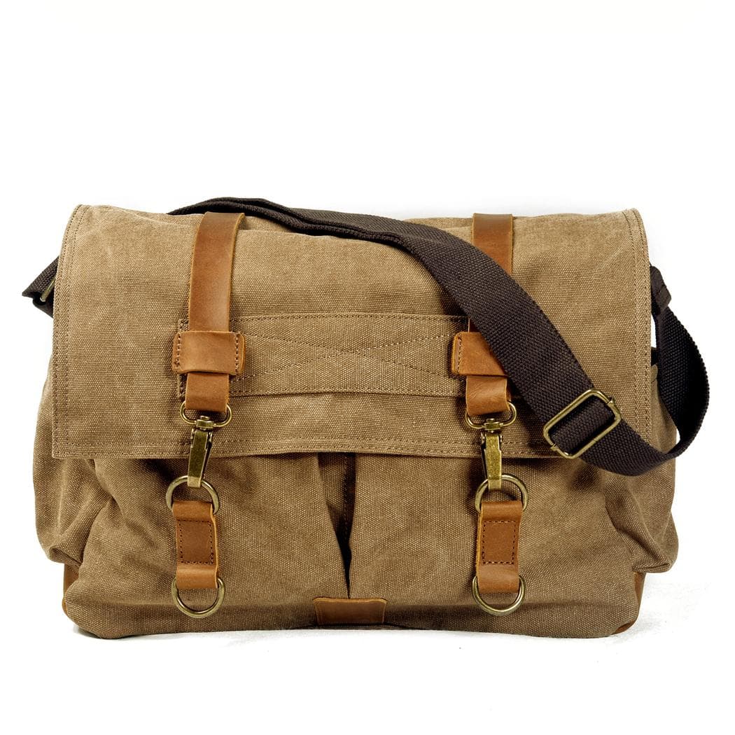 Sac en toile à bandoulière pour hommes - marron