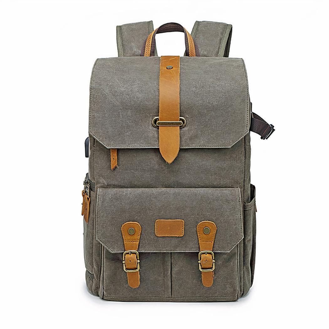Grand sac pour appareil photo avec port USB - vert