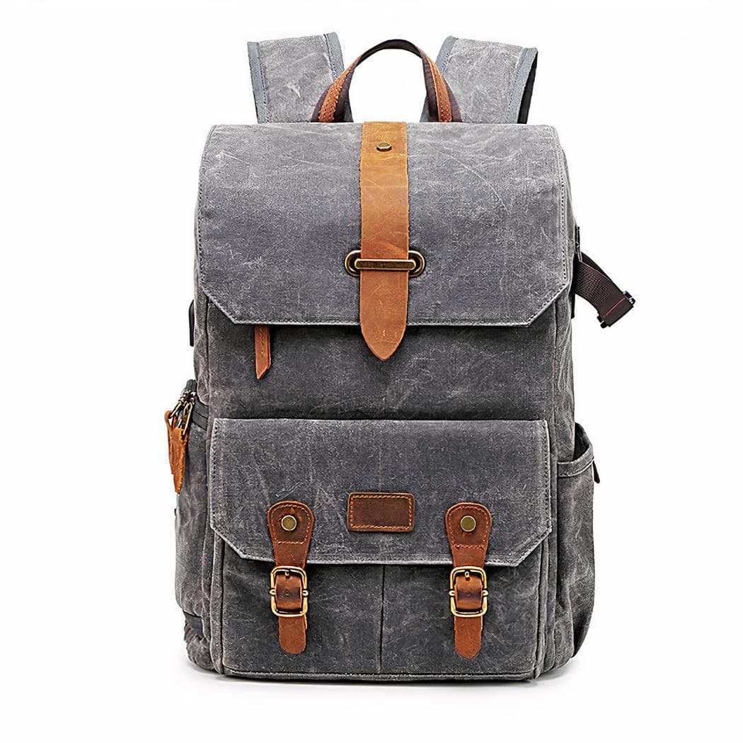 Grand sac pour appareil photo avec port USB - gris