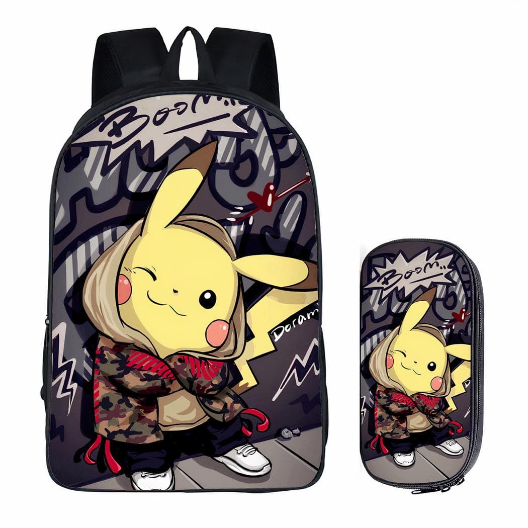 Sac à dos Pokemon Pikachu pour enfants avec trousse assortie - 8
