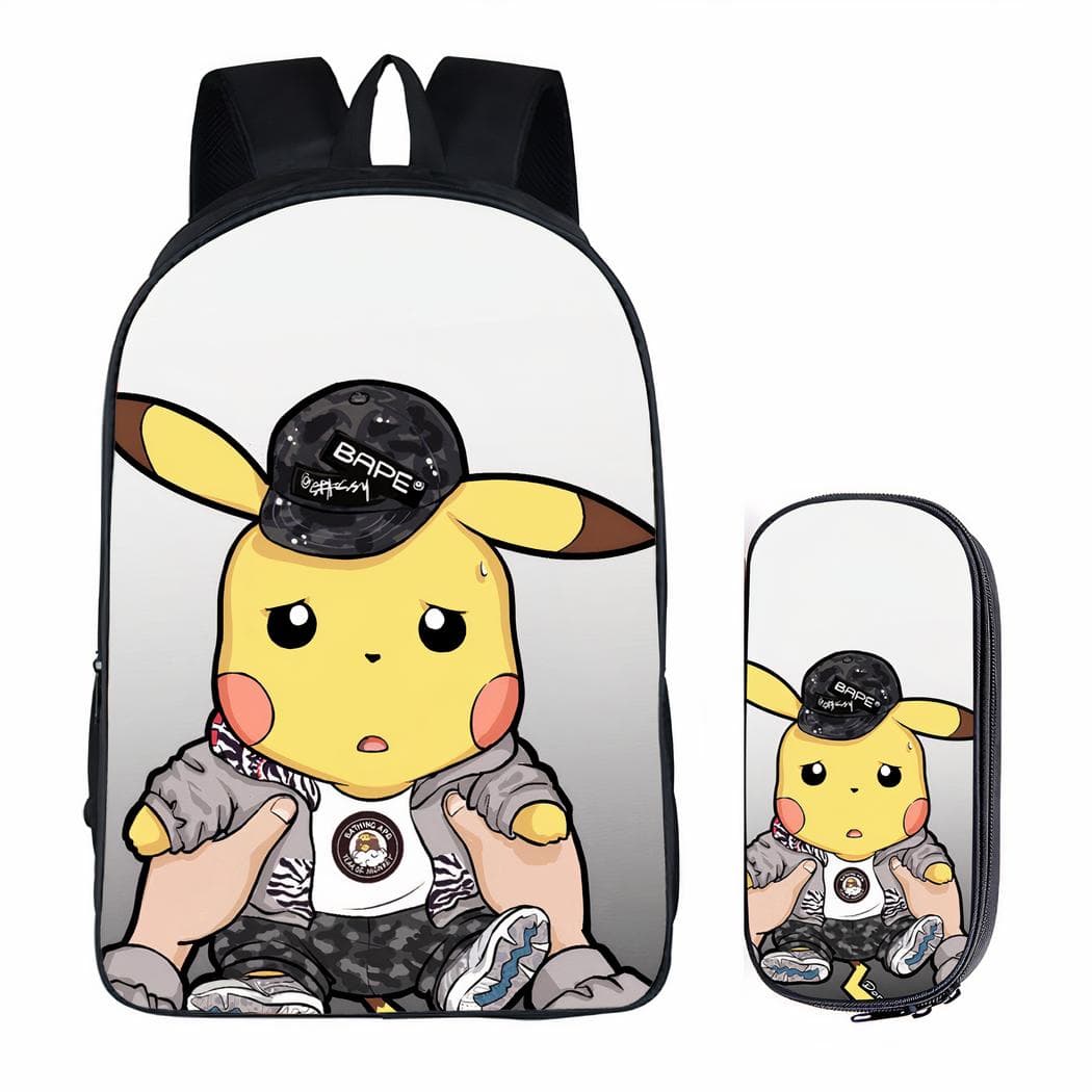 Sac à dos Pokemon Pikachu pour enfants avec trousse assortie - 1