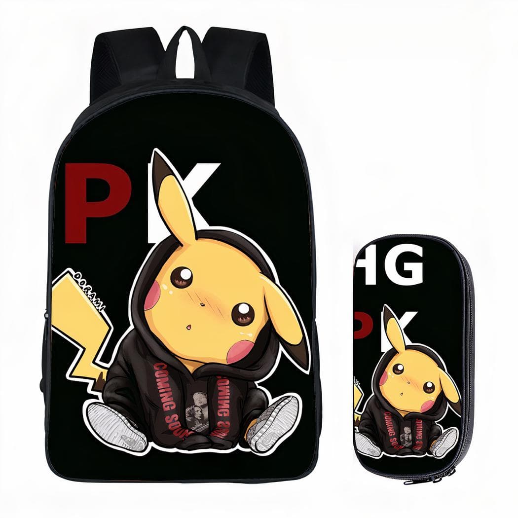 Sac à dos Pokemon Pikachu pour enfants avec trousse assortie - 4