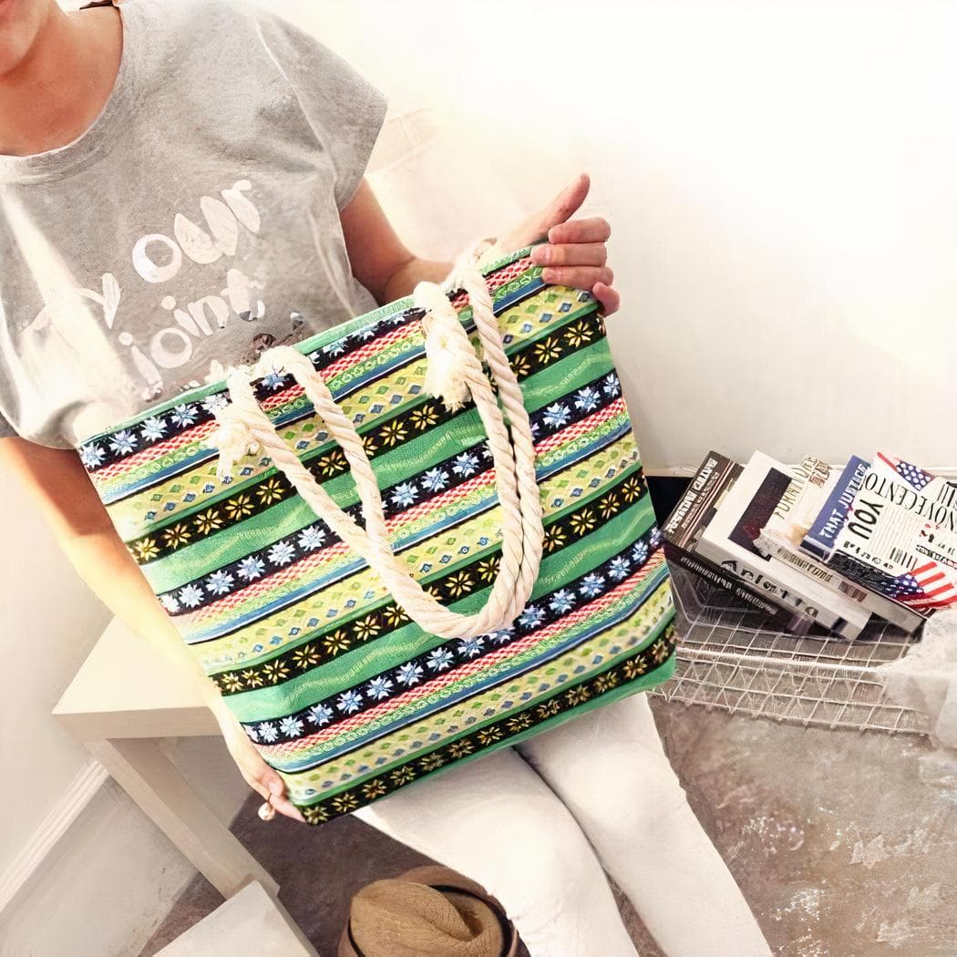 Sac cabas de plage pour femme - vert