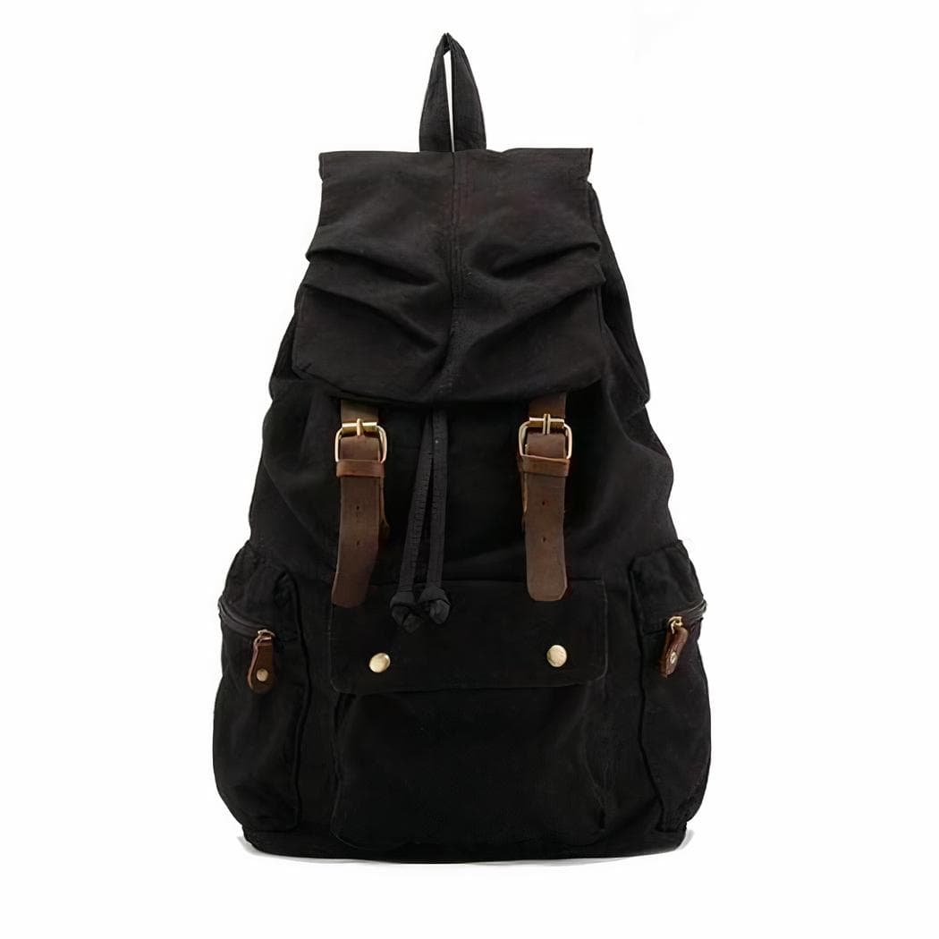 Sac à dos voyage tendance en toile - noir