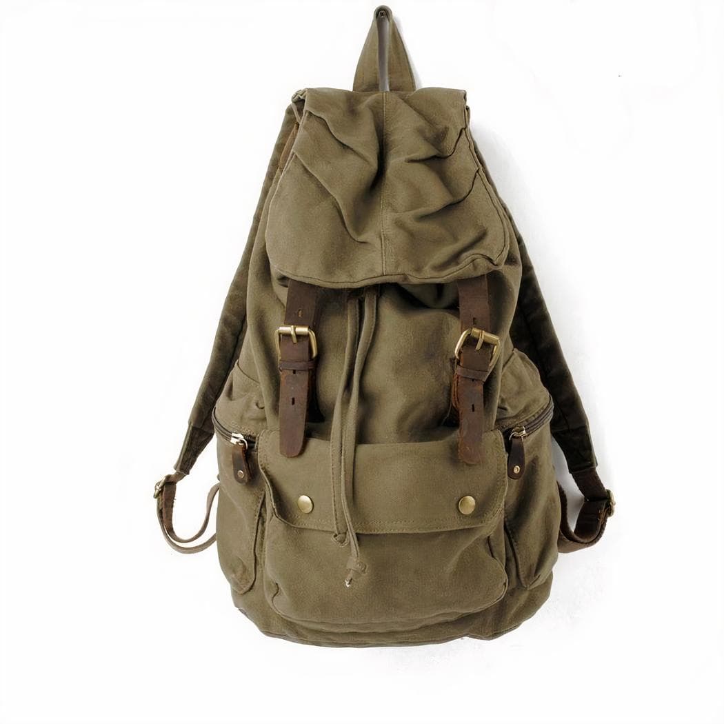 Sac à dos voyage tendance en toile - beige