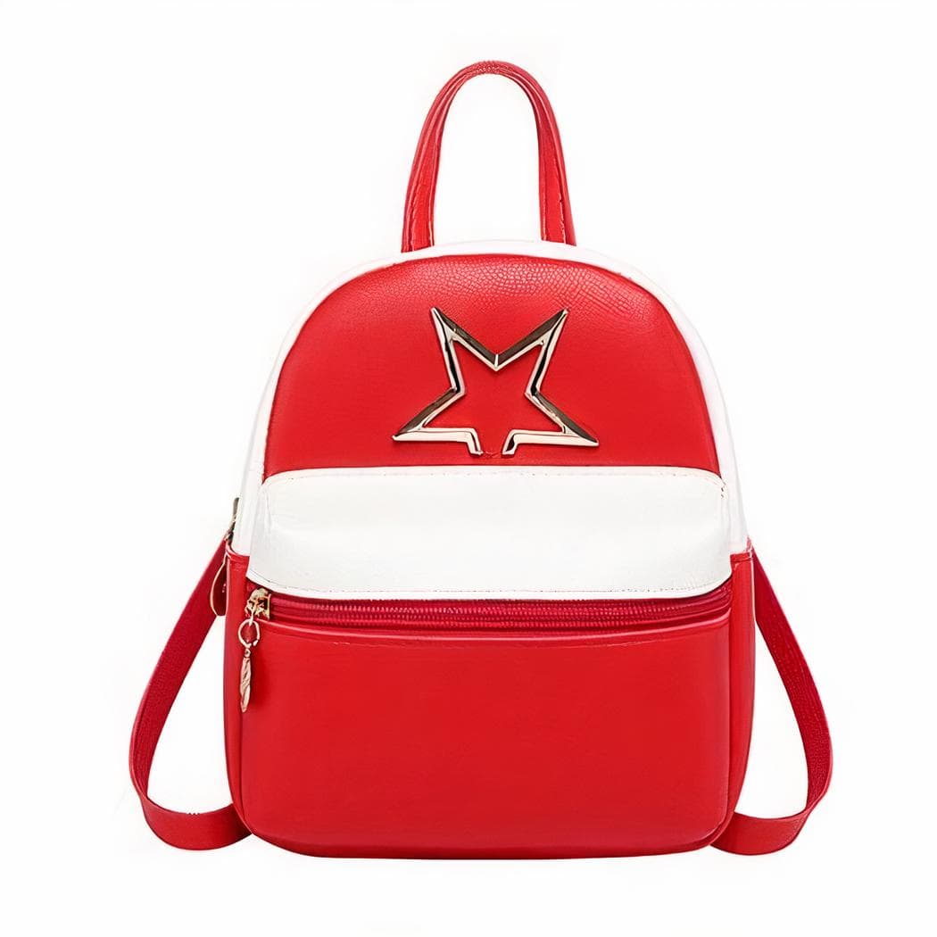 Mini sac à dos femme en similicuir - rouge