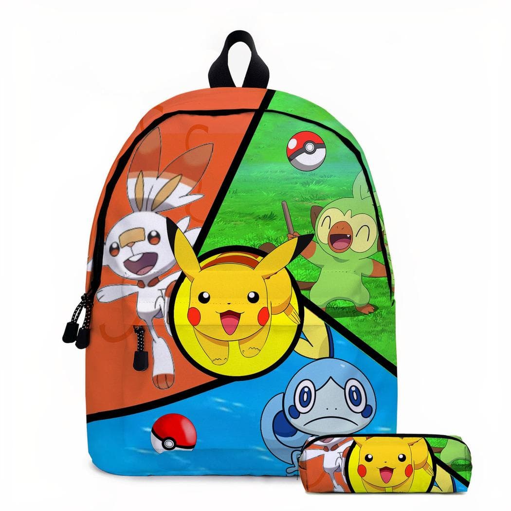 Sac à dos Pokémon Go pour enfant avec trousse assortie - vert