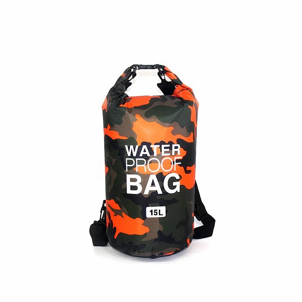 Sac à dos imperméable camouflage - Orange,15L