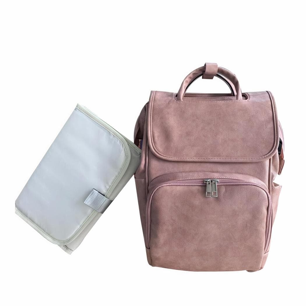 Sac à langer de maternité en similicuir - rose