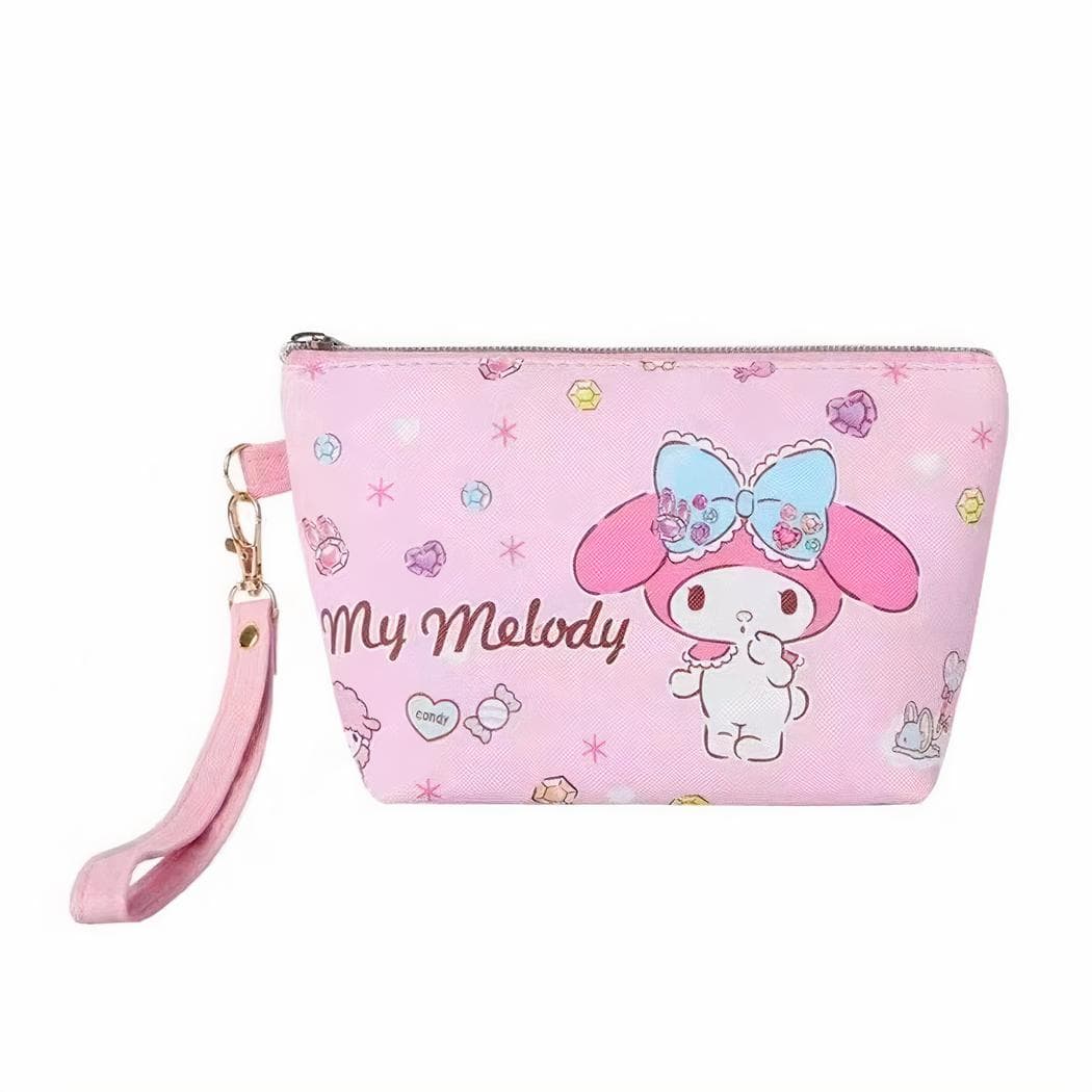 Sac de toilette en PU avec joli motif dessin - rose