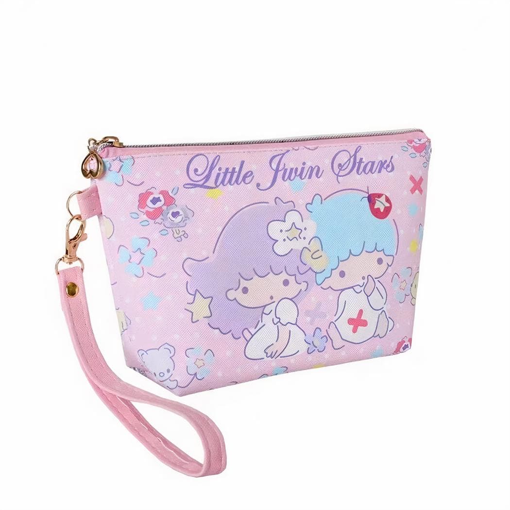 Sac de toilette en PU avec joli motif dessin - violet