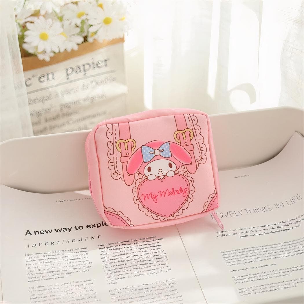 Sac de rangement serviettes hygiéniques pour femme - rose-fonce