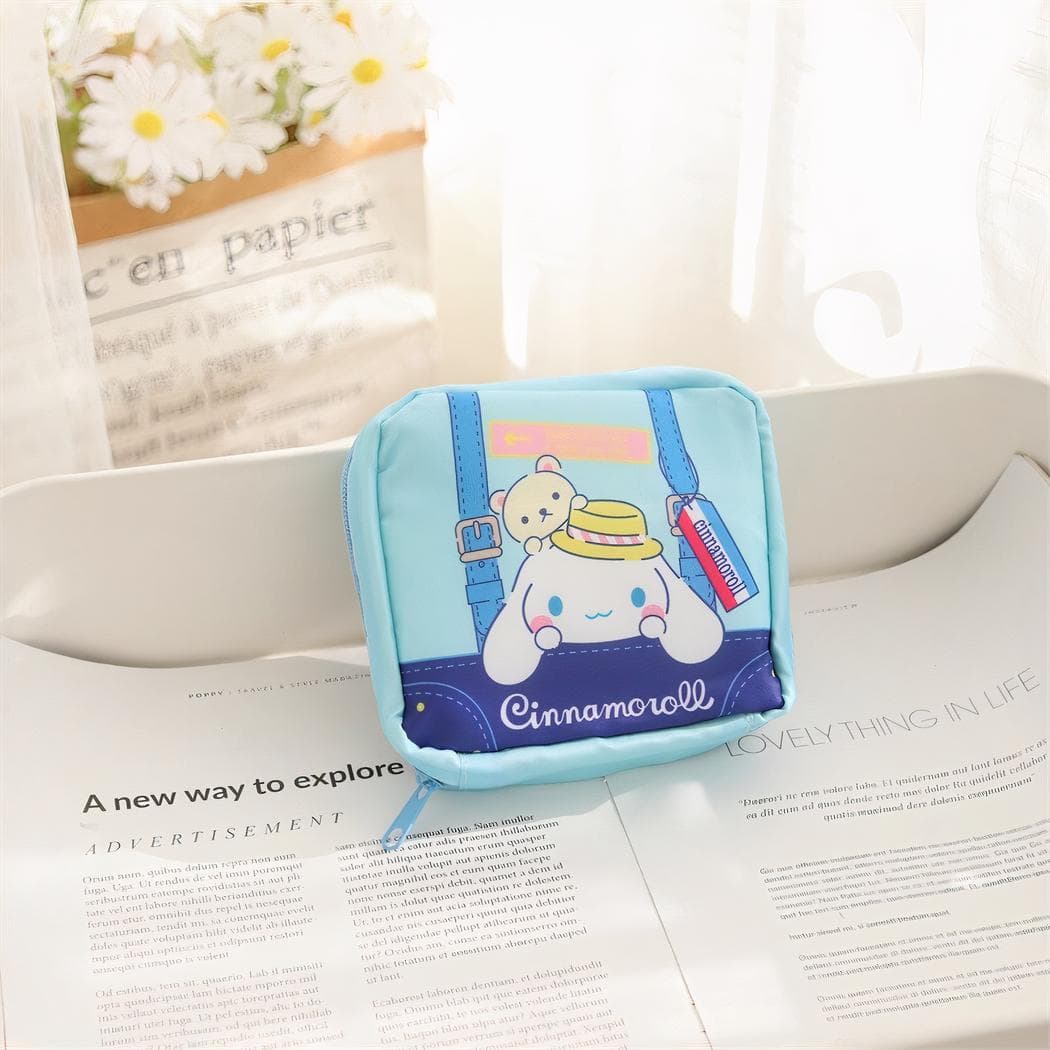 Sac de rangement serviettes hygiéniques pour femme - bleu
