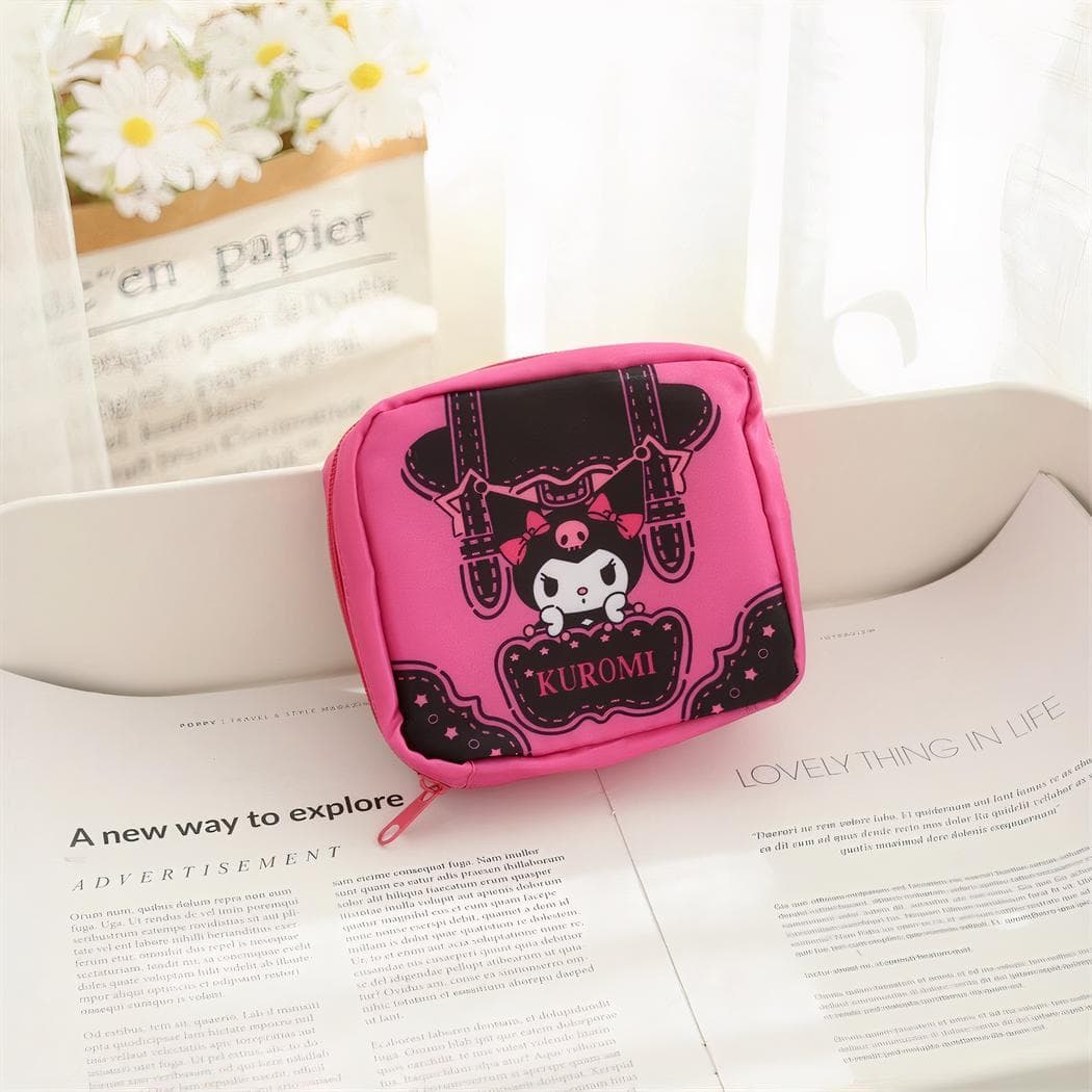 Sac de rangement serviettes hygiéniques pour femme - noir