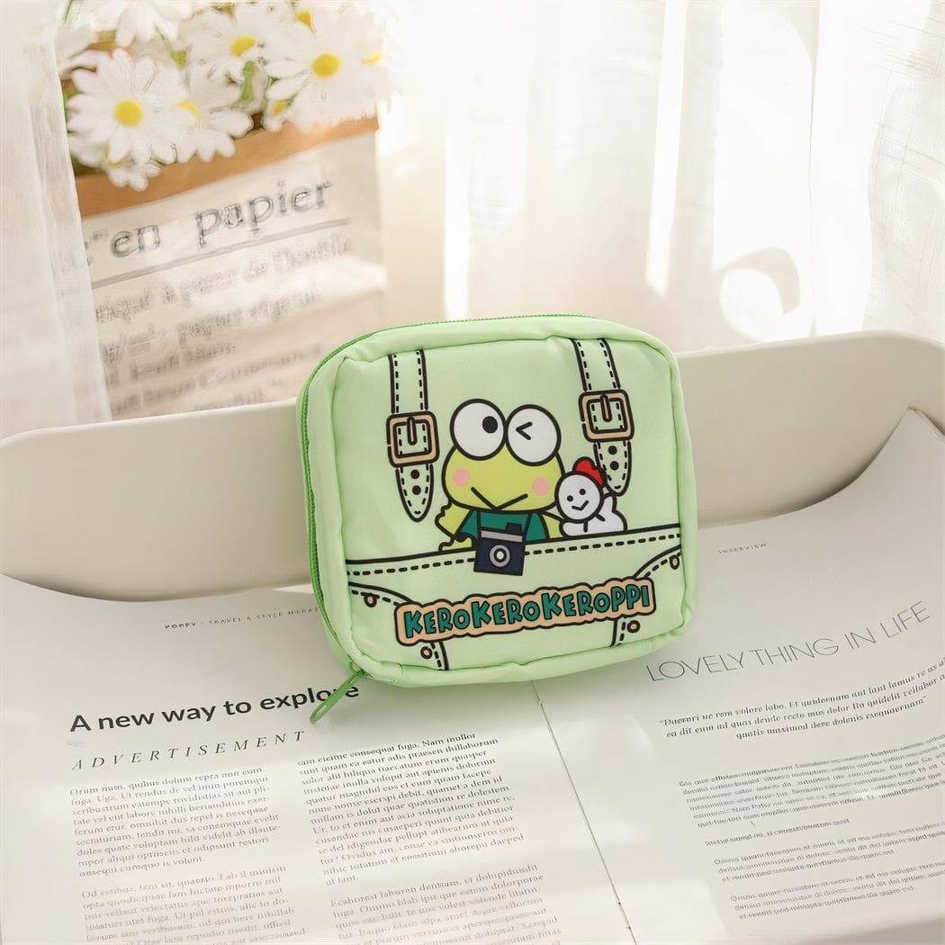Sac de rangement serviettes hygiéniques pour femme - vert