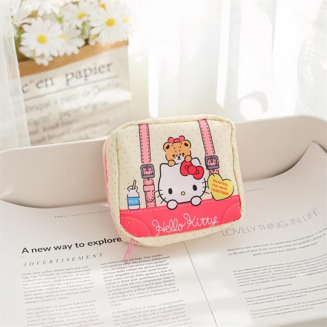 Sac de rangement serviettes hygiéniques pour femme - jaune